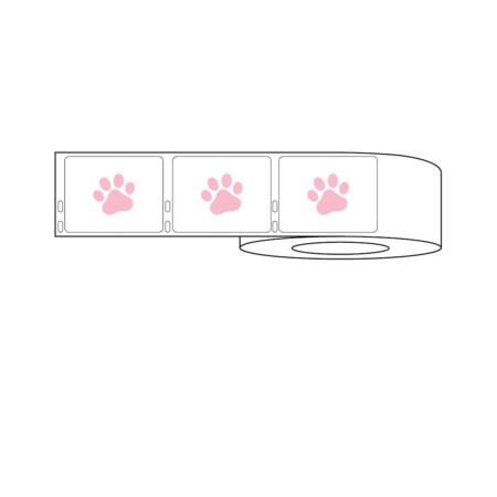 Nevs Dymo Prescription Label w/Paw Print 2-3/4" x 2-1/8" White w/Pink LA-DYM-1017